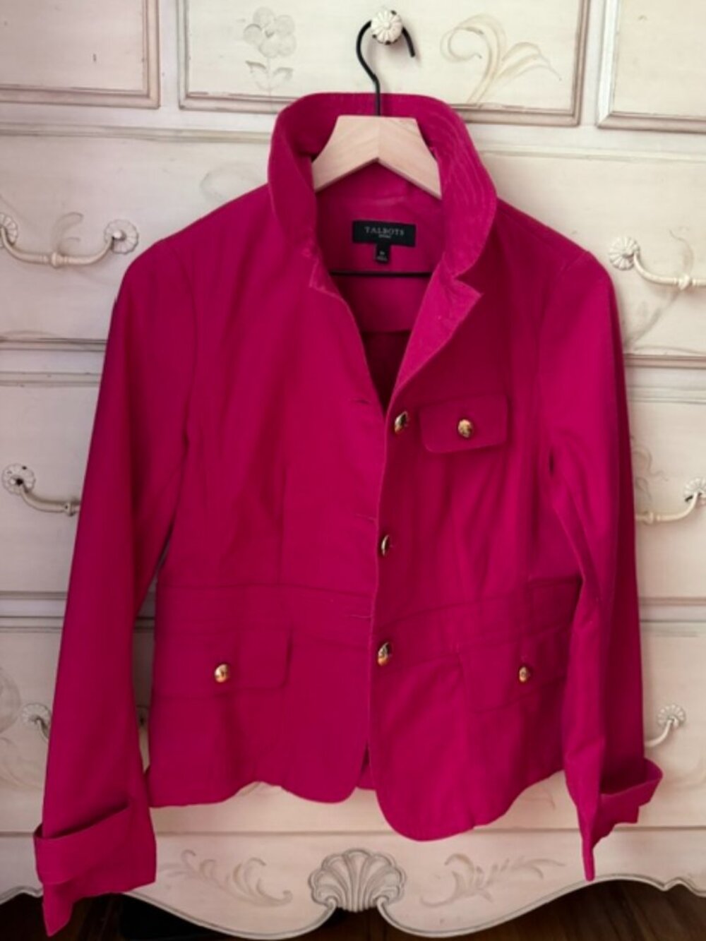 Talbots Dark Pink Blazer with gold colored buttons - size 8P